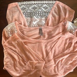 Light pink lace design long sleeve